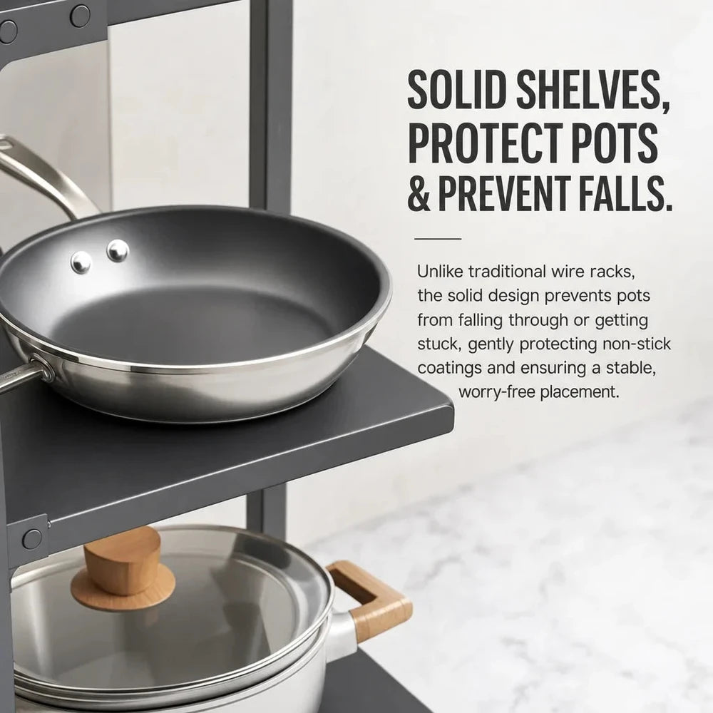 Height-Adjustable Stainless Steel Kitchen Storage Rack