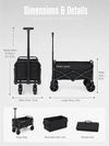 Collapsible 220 lbs Capacity Wagon with Wheels